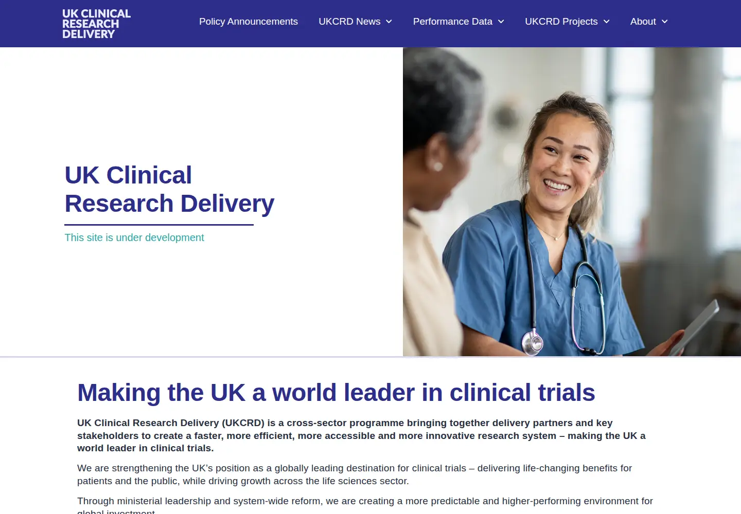 Captured homepage of ukcrd.org in the current scan