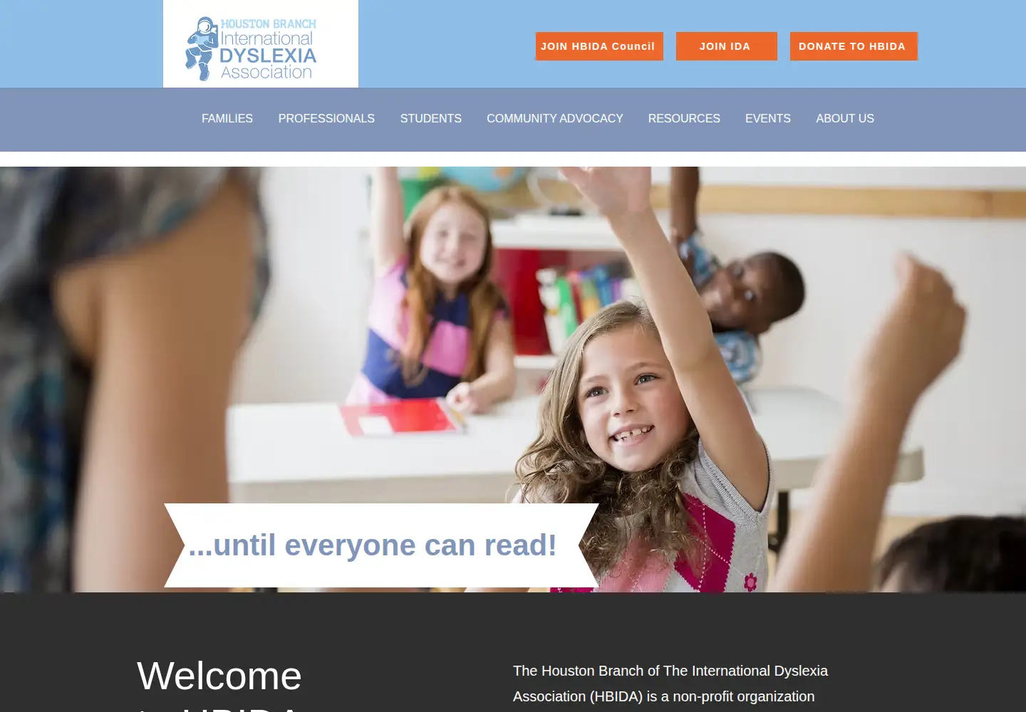 Captured homepage of houstonida.org in the current scan