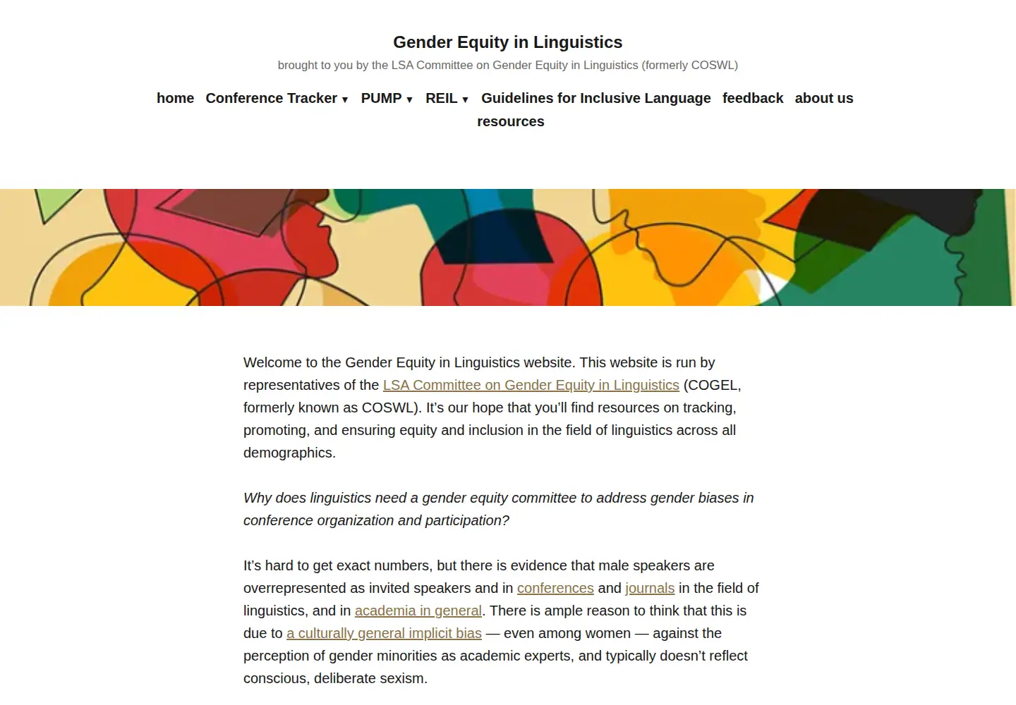 Screenshot of genderinlinguistics.org