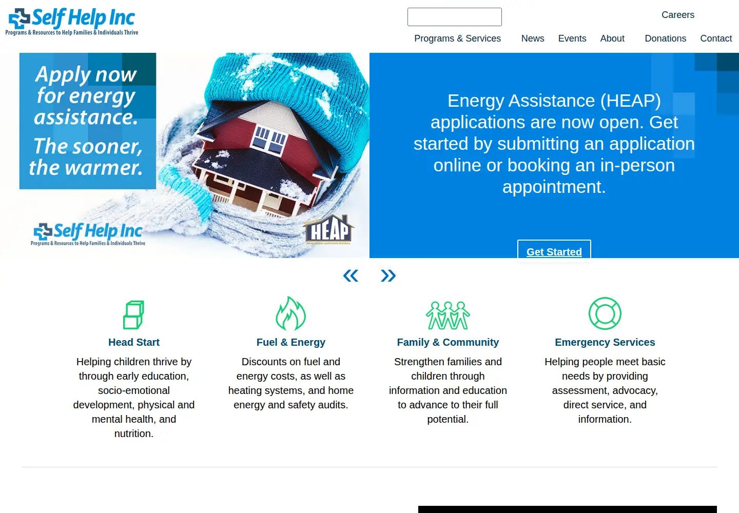Screenshot of selfhelpinc.org