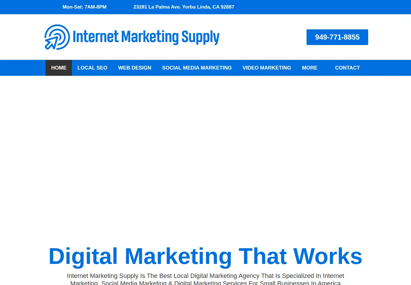 Captured homepage of internetmarketingsupply.com in the current scan