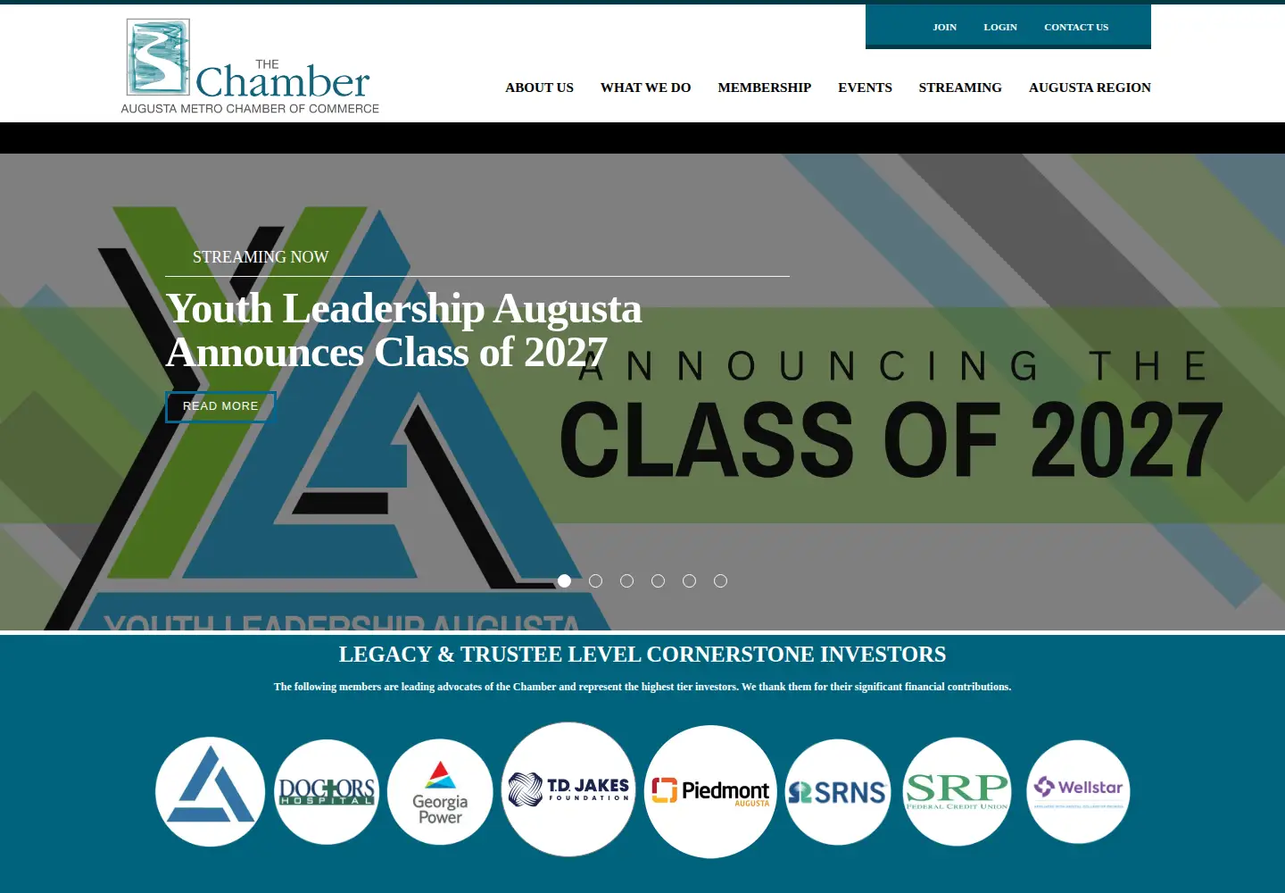 Captured homepage of augustametrochamber.com in the current scan