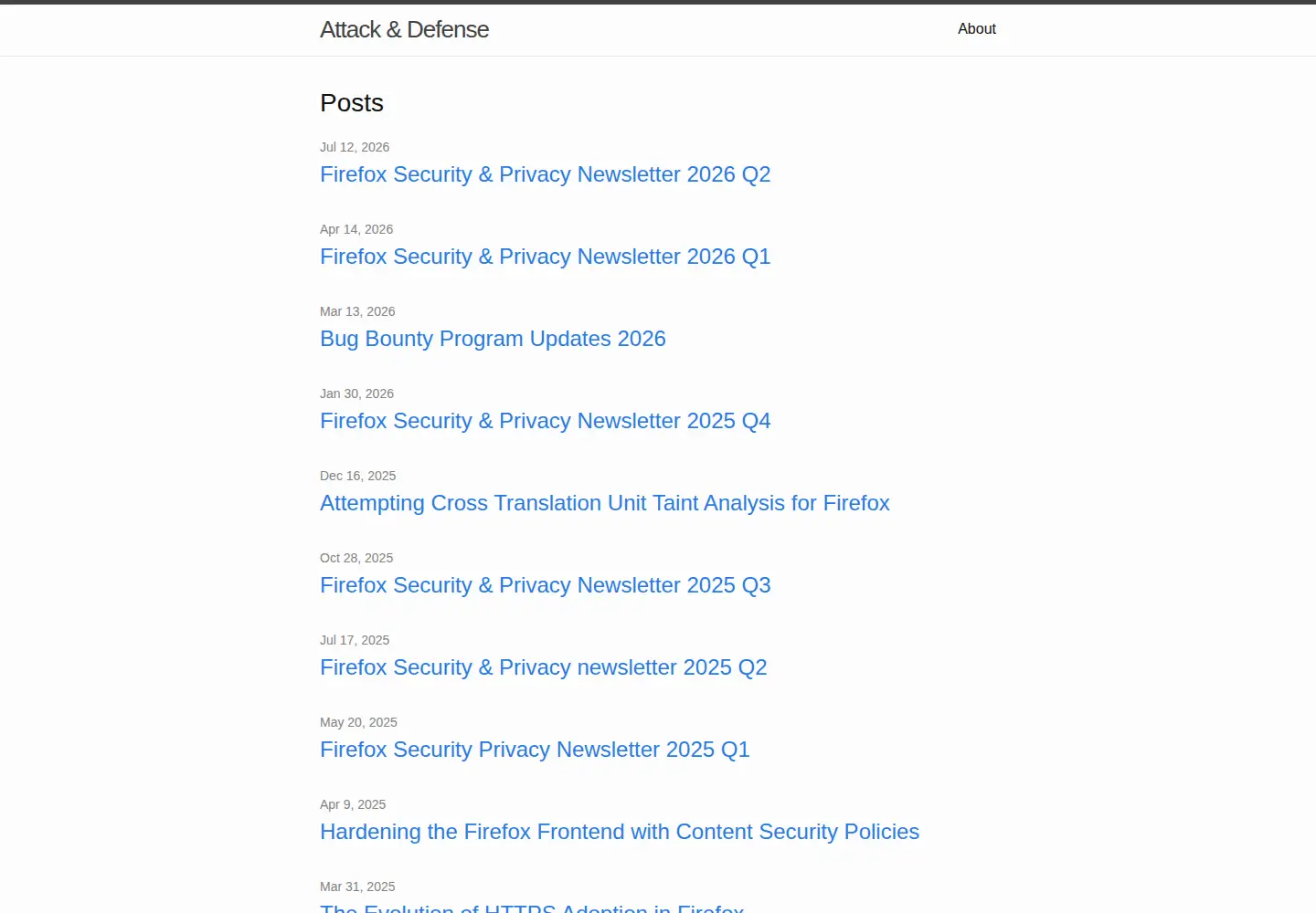 Captured homepage of attackanddefense.dev in the current scan