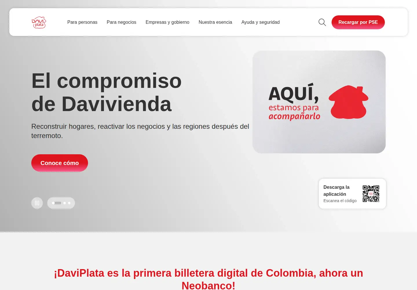 Screenshot of daviplata.com