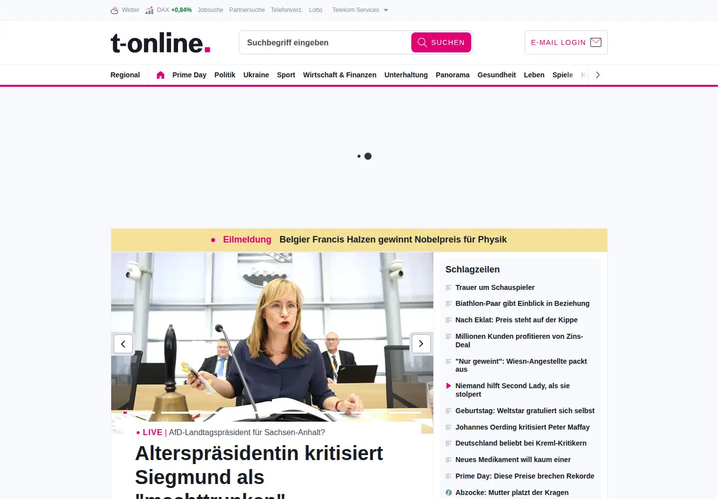 Screenshot of t-online.com