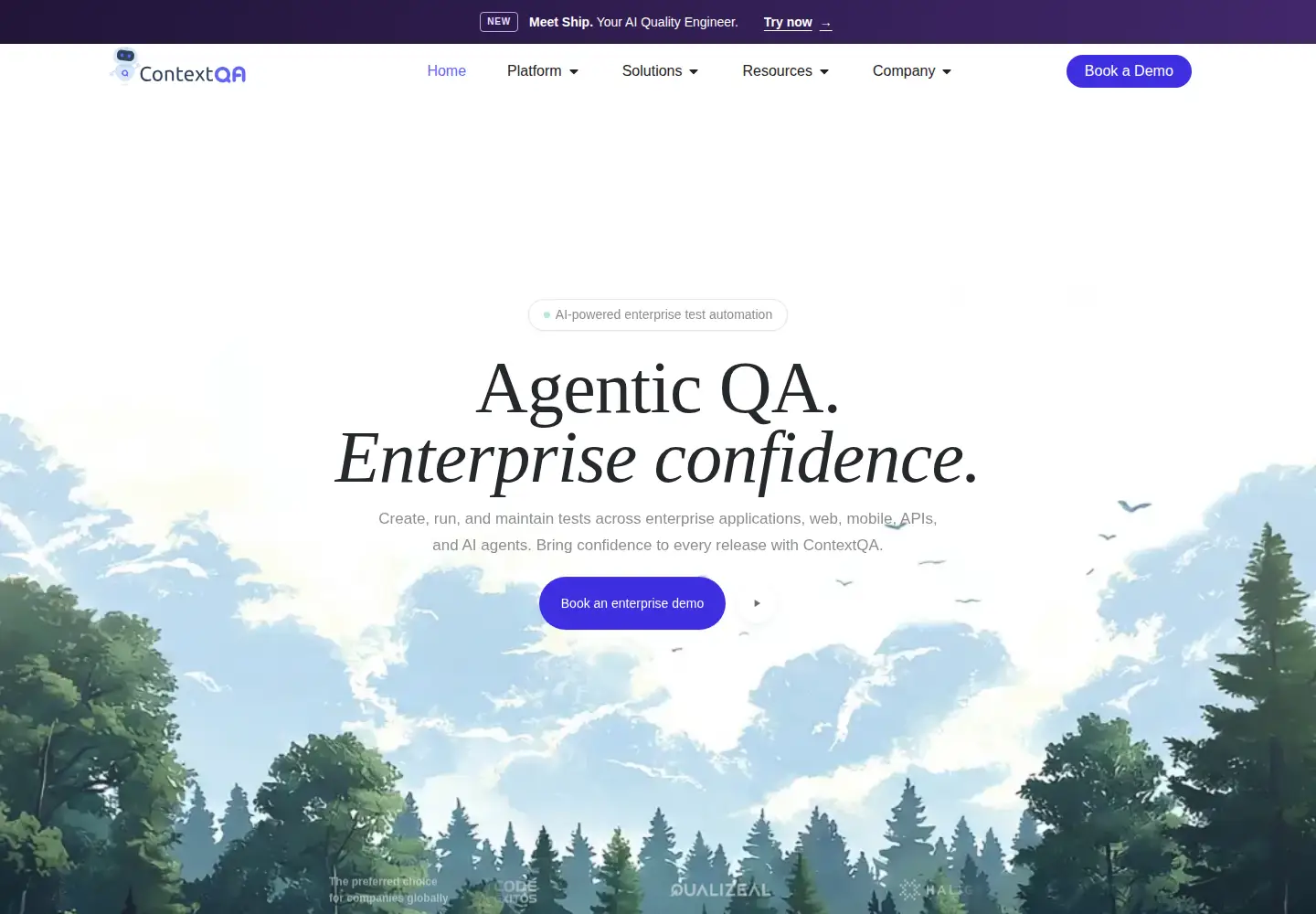 Captured homepage of contextqa.com in the current scan