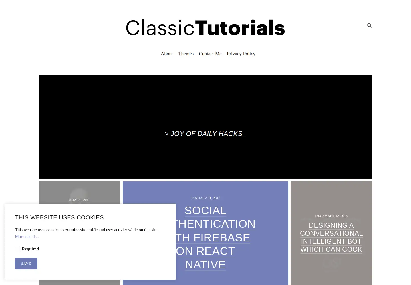 Screenshot of classictutorials.com