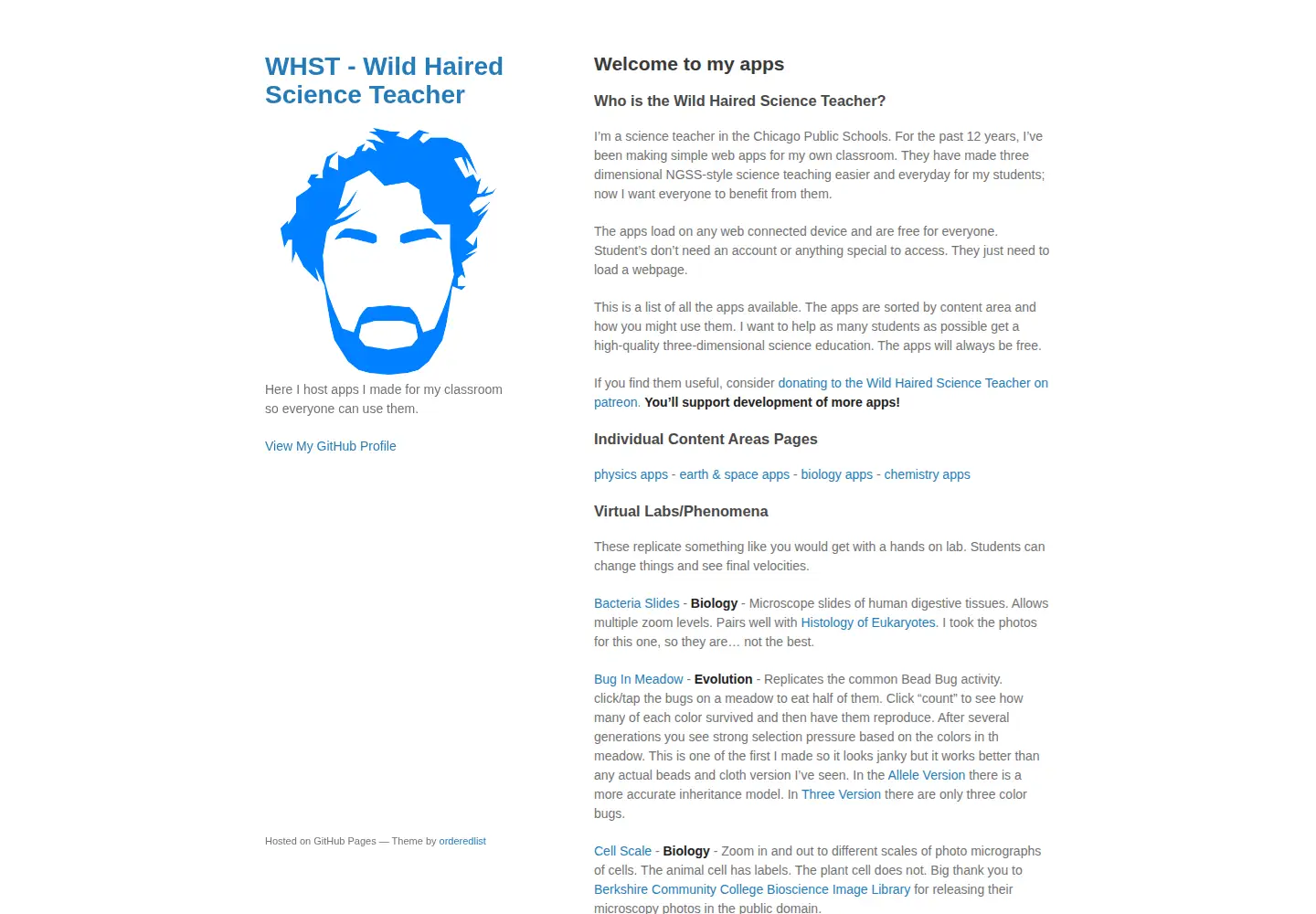 Screenshot of whscience.org