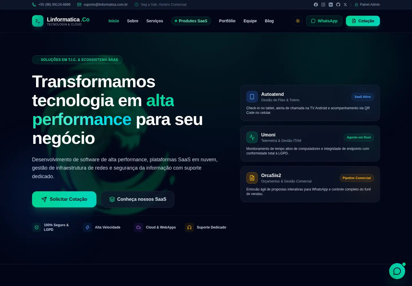 Captured homepage of linformatica.com.br in the current scan