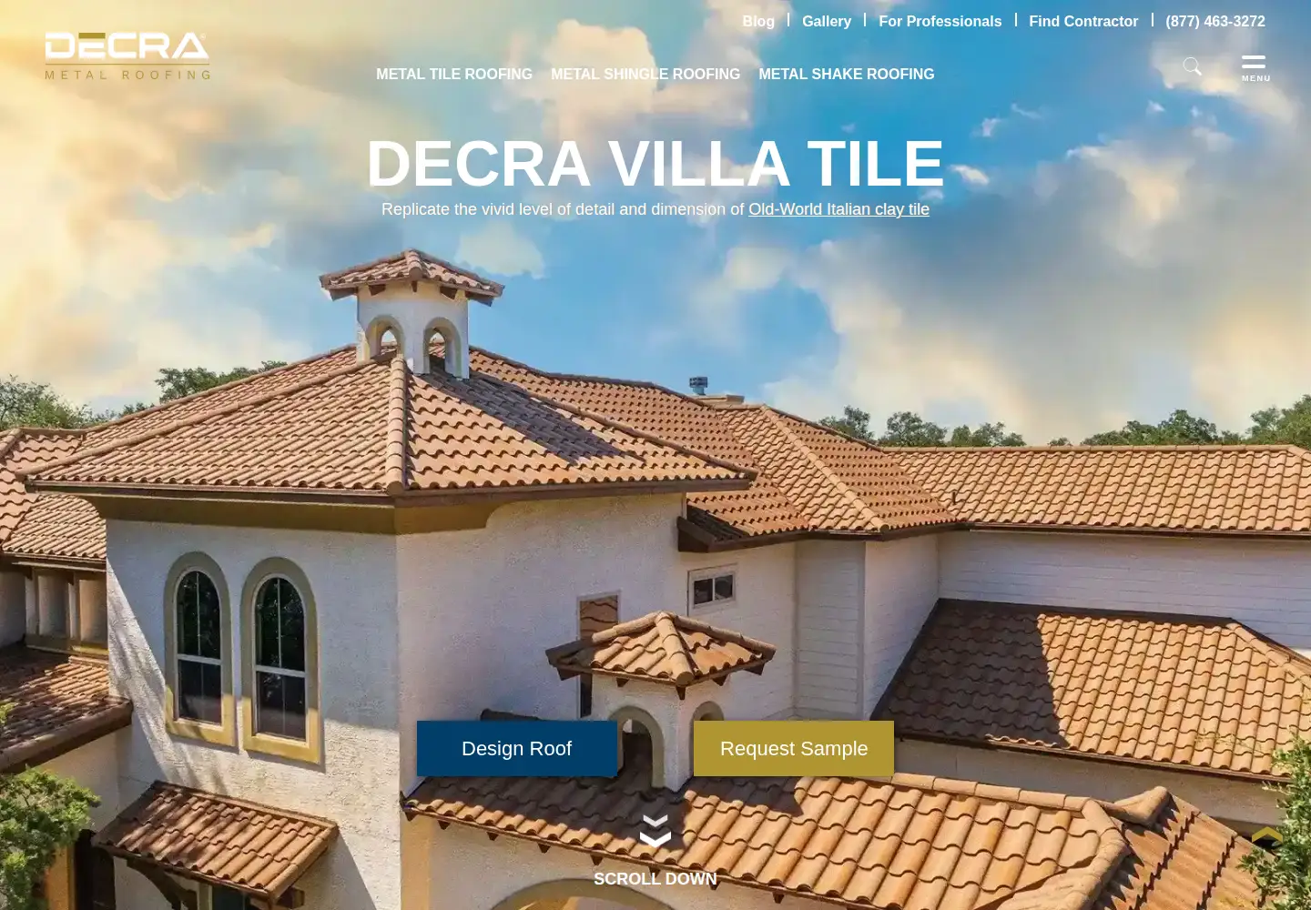 Screenshot of decra.com