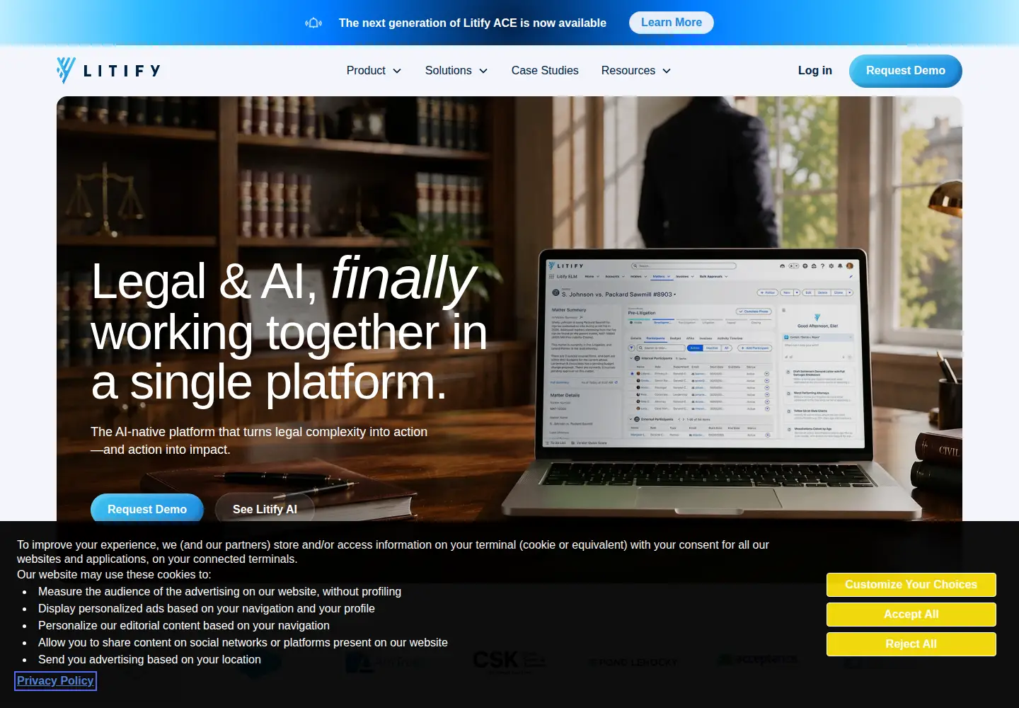 Captured homepage of litify.com in the current scan