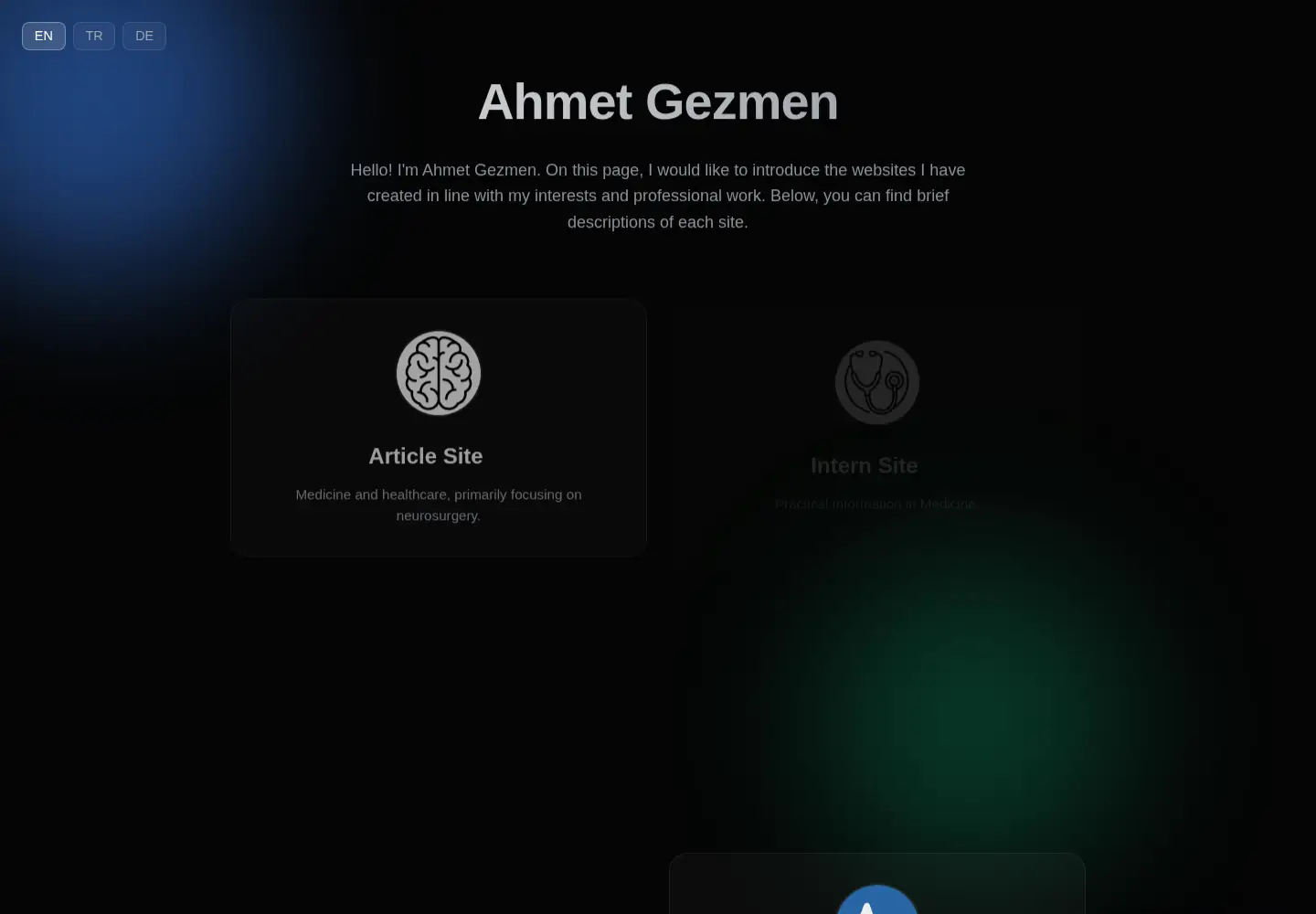 Captured homepage of ahmetgezmen.com in the current scan