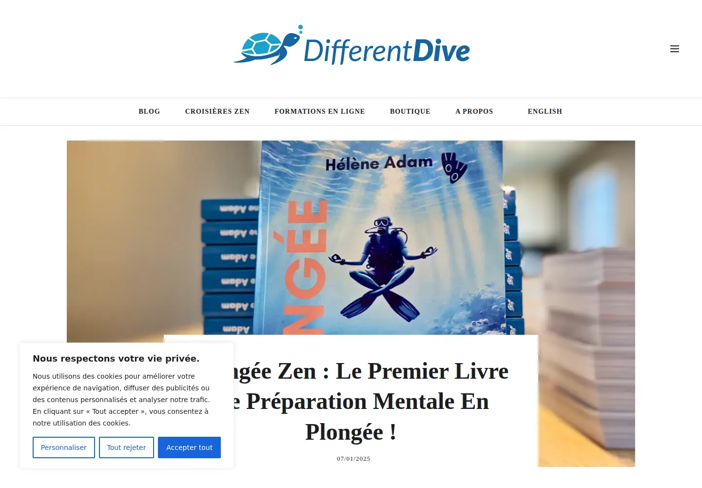 Captured homepage of differentdive.com in the current scan