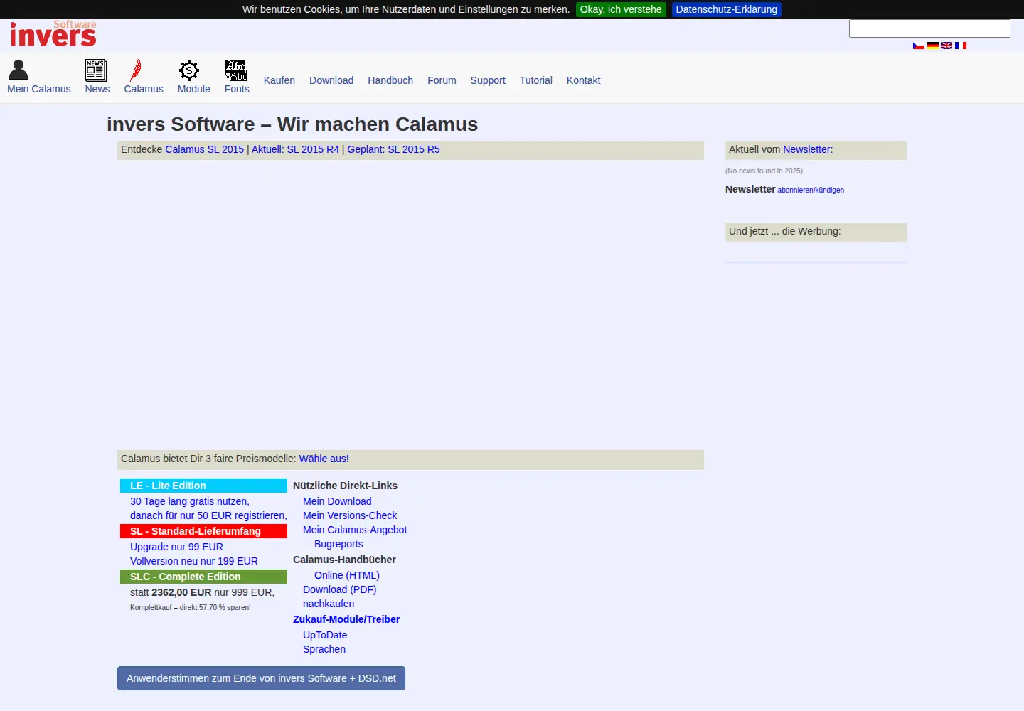 Screenshot of calamus.net
