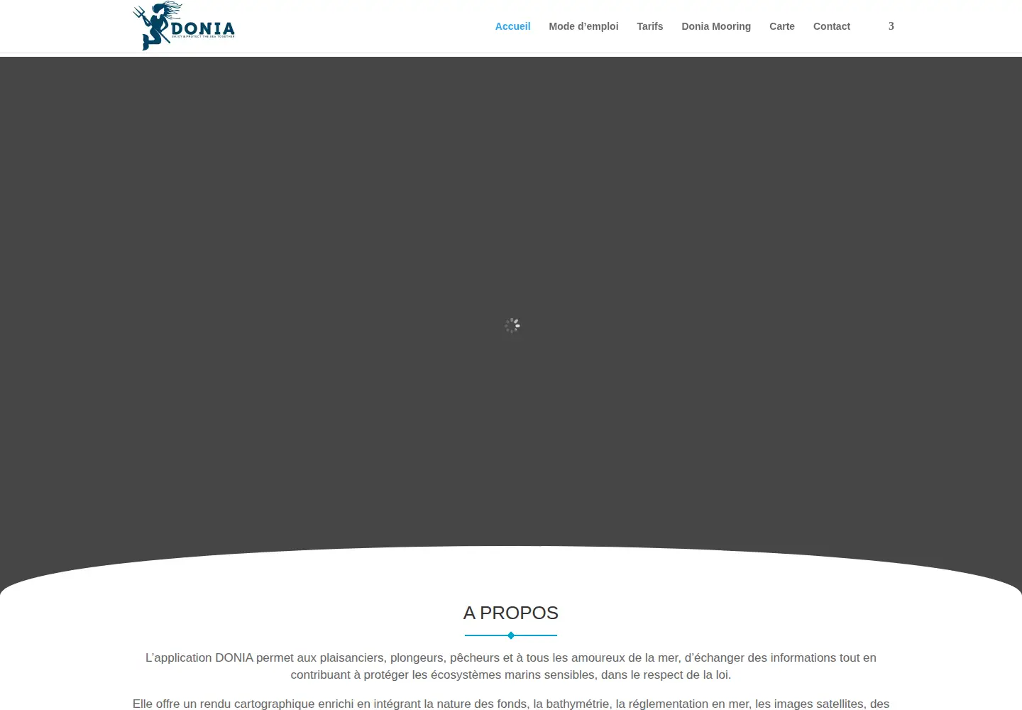 Captured homepage of donia.fr in the current scan
