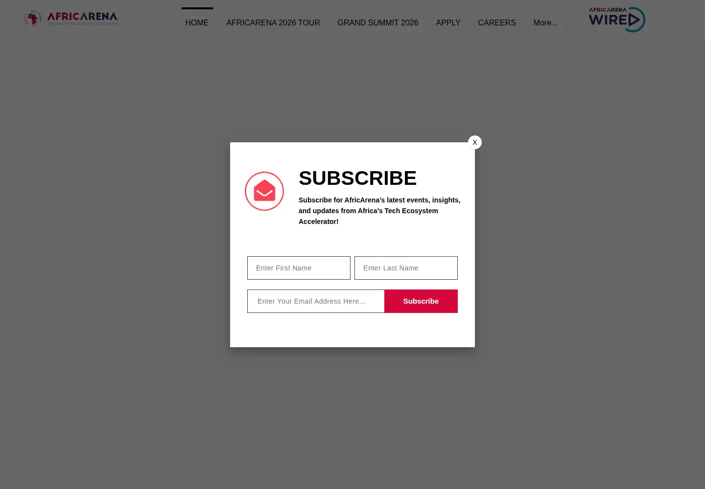 Screenshot of africarena.com