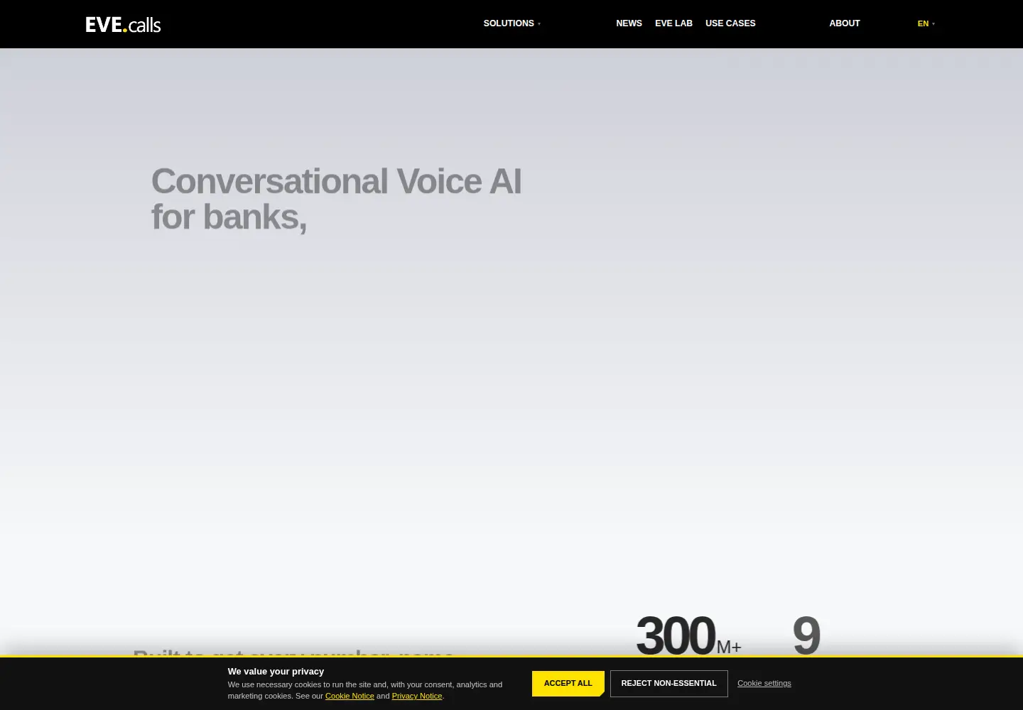 Captured homepage of evecalls.com in the current scan