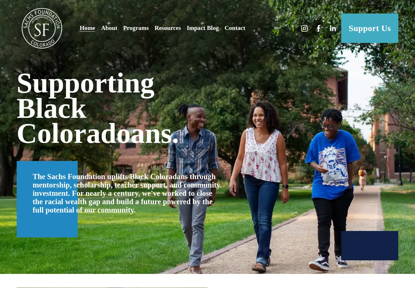 Screenshot of sachsfoundation.org