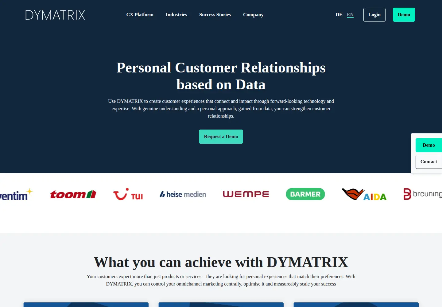 Captured homepage of econda.com in the current scan
