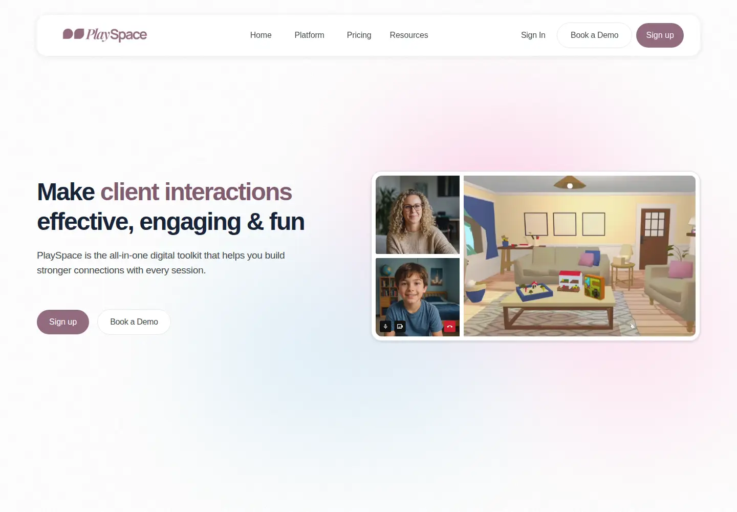 Screenshot of playspace.health