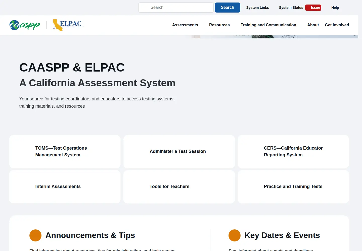 Screenshot of elpac.org