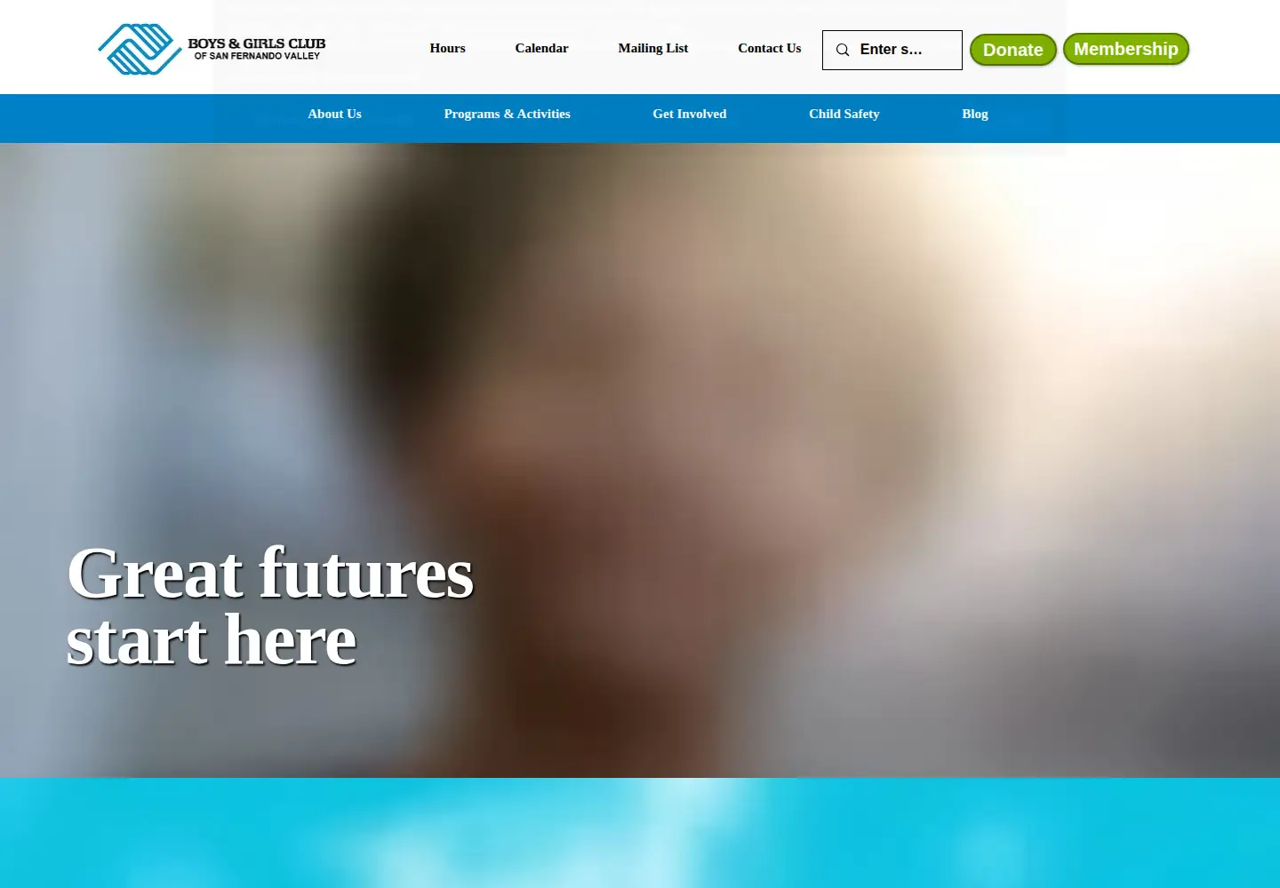 Captured homepage of bgcsfv.org in the current scan