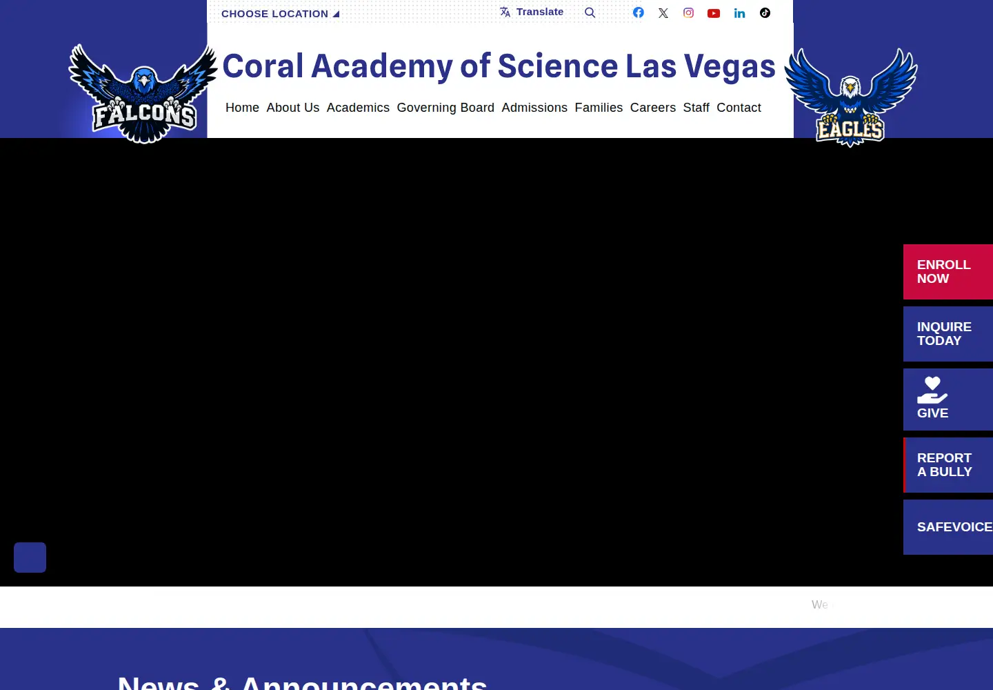 Captured homepage of caslv.org in the current scan
