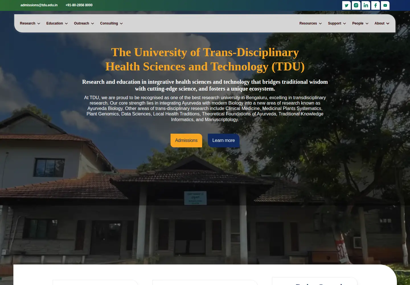 Screenshot of tdu.edu.in