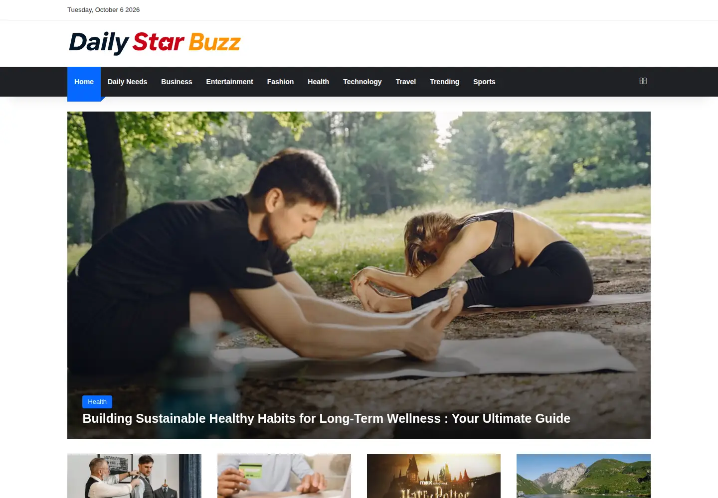 Captured homepage of dailystarbuzz.com in the current scan