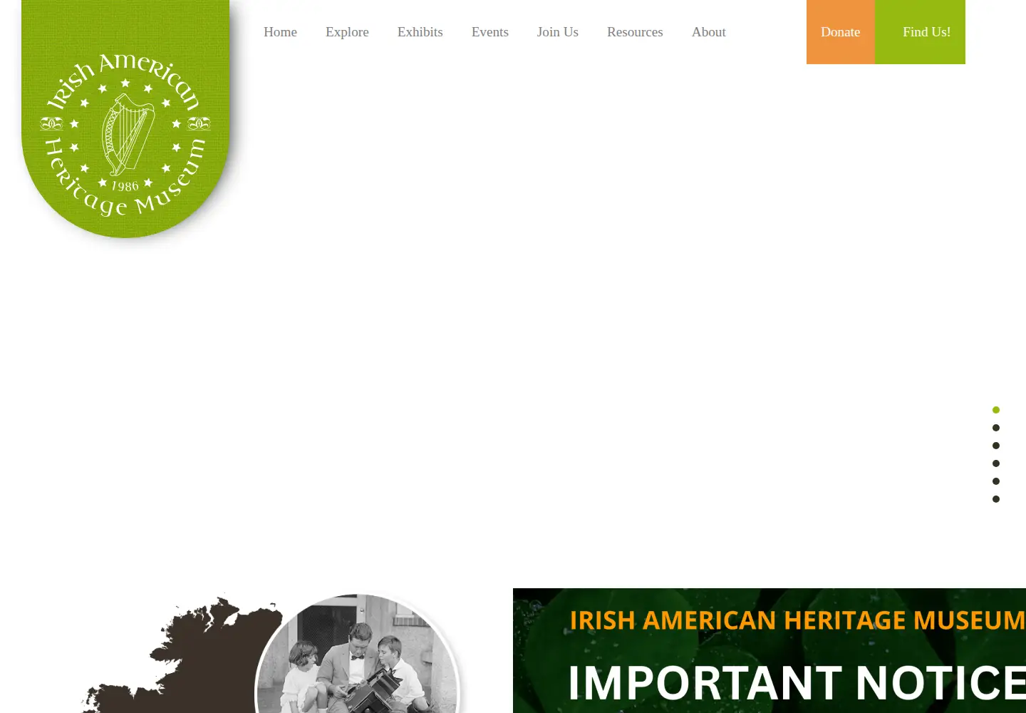 Captured homepage of irish-us.org in the current scan