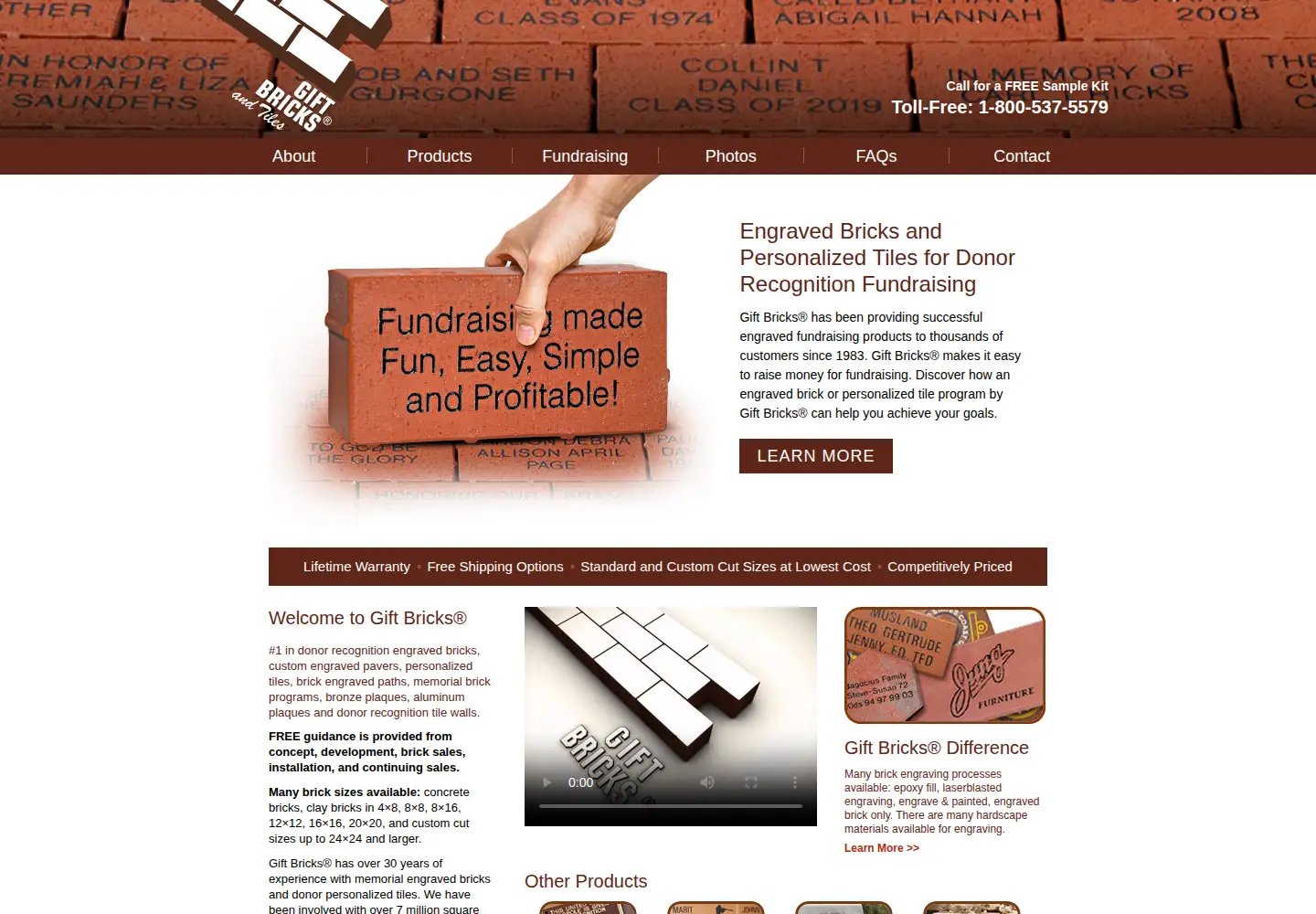 Captured homepage of donationbricks.com in the current scan