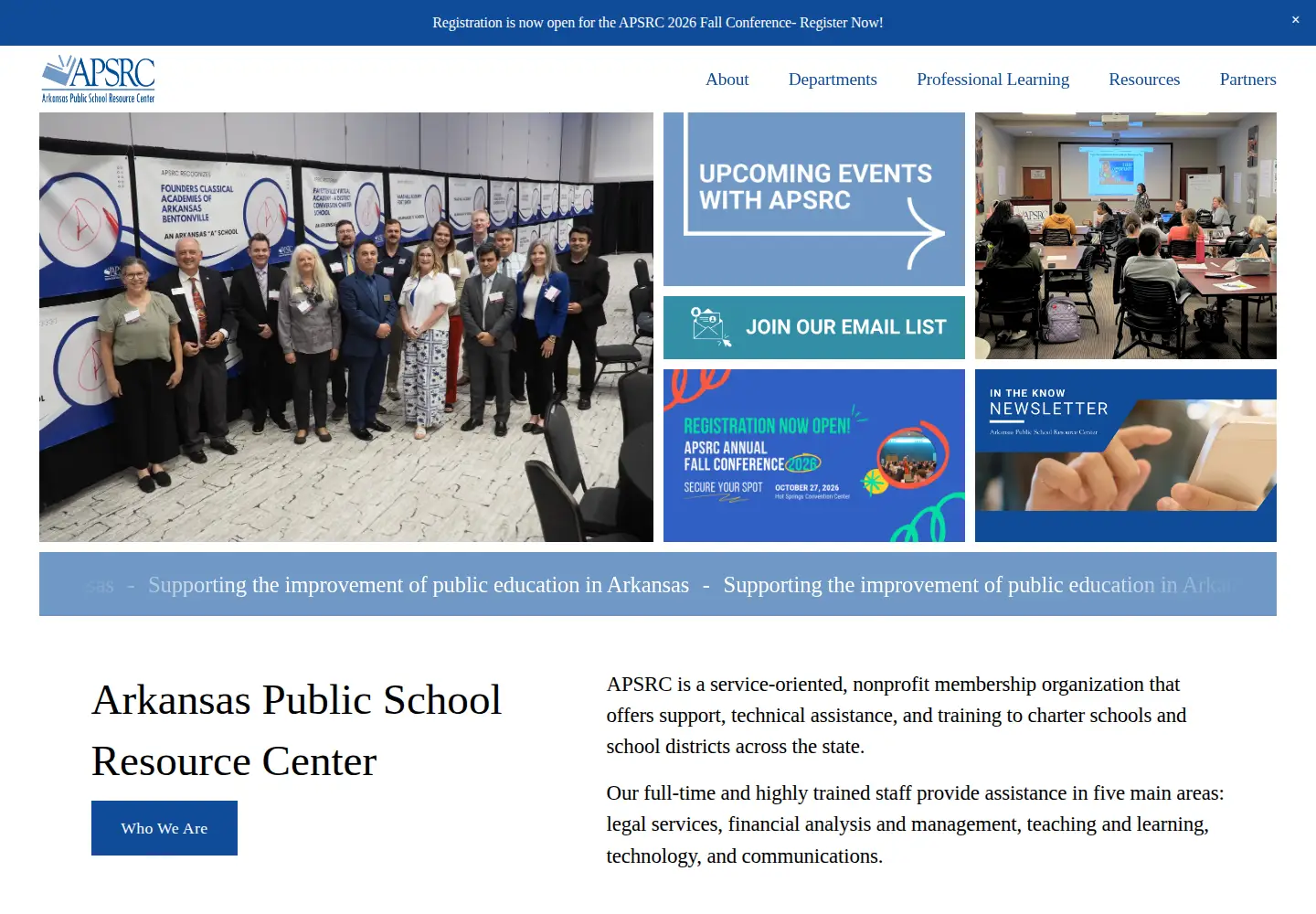 Captured homepage of apsrc.net in the current scan