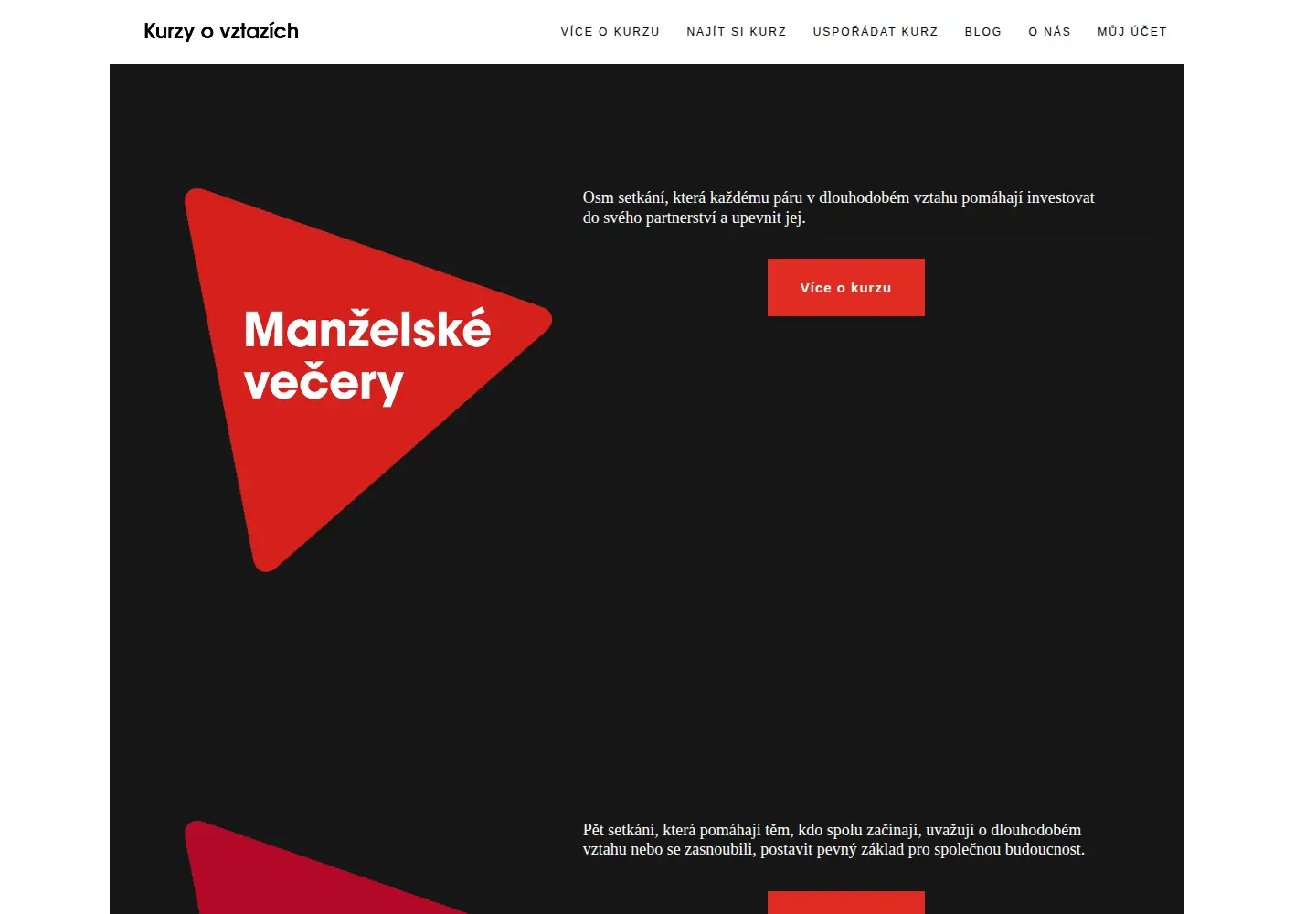 Screenshot of manzelskevecery.cz