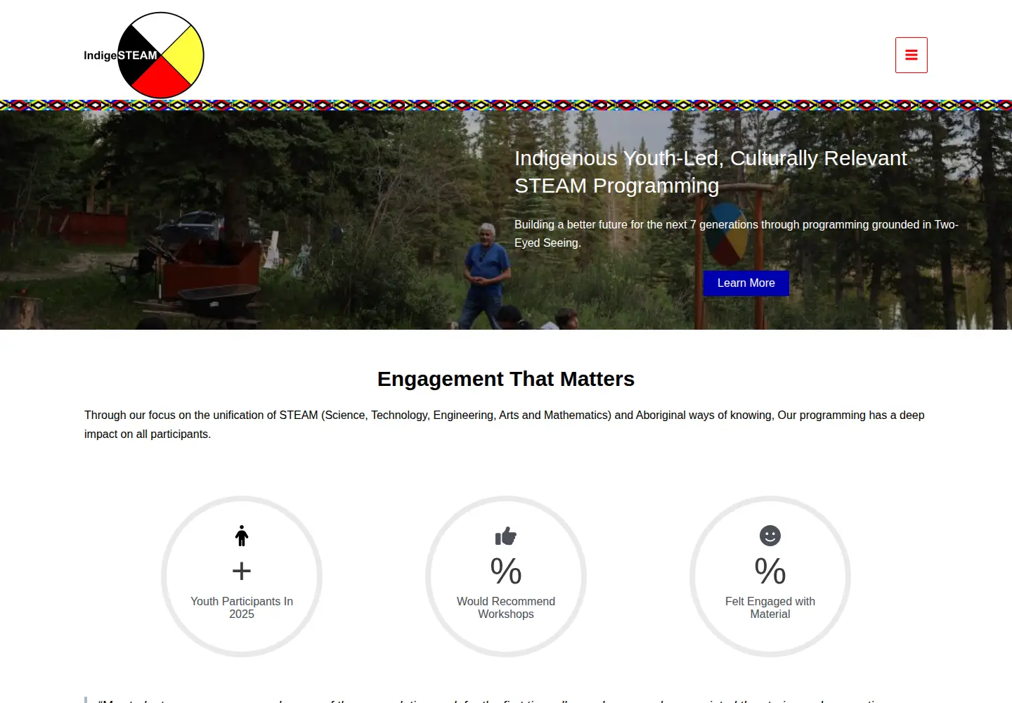 Screenshot of indigesteam.ca