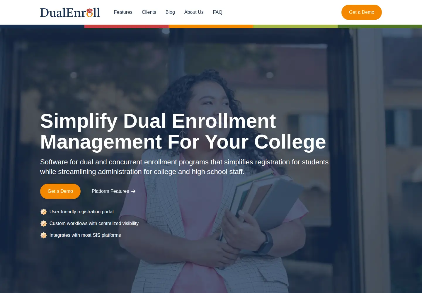 Captured homepage of dualenroll.com in the current scan