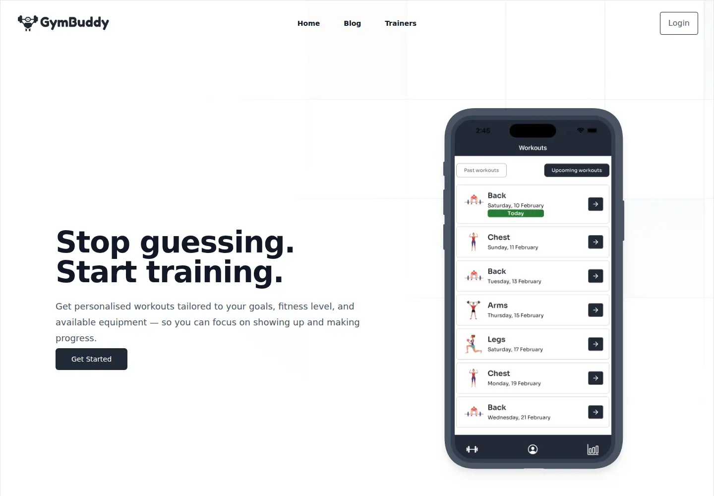 Screenshot of gymbuddy.ai