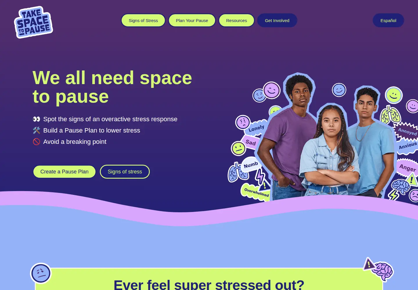 Screenshot of takespacetopause.org