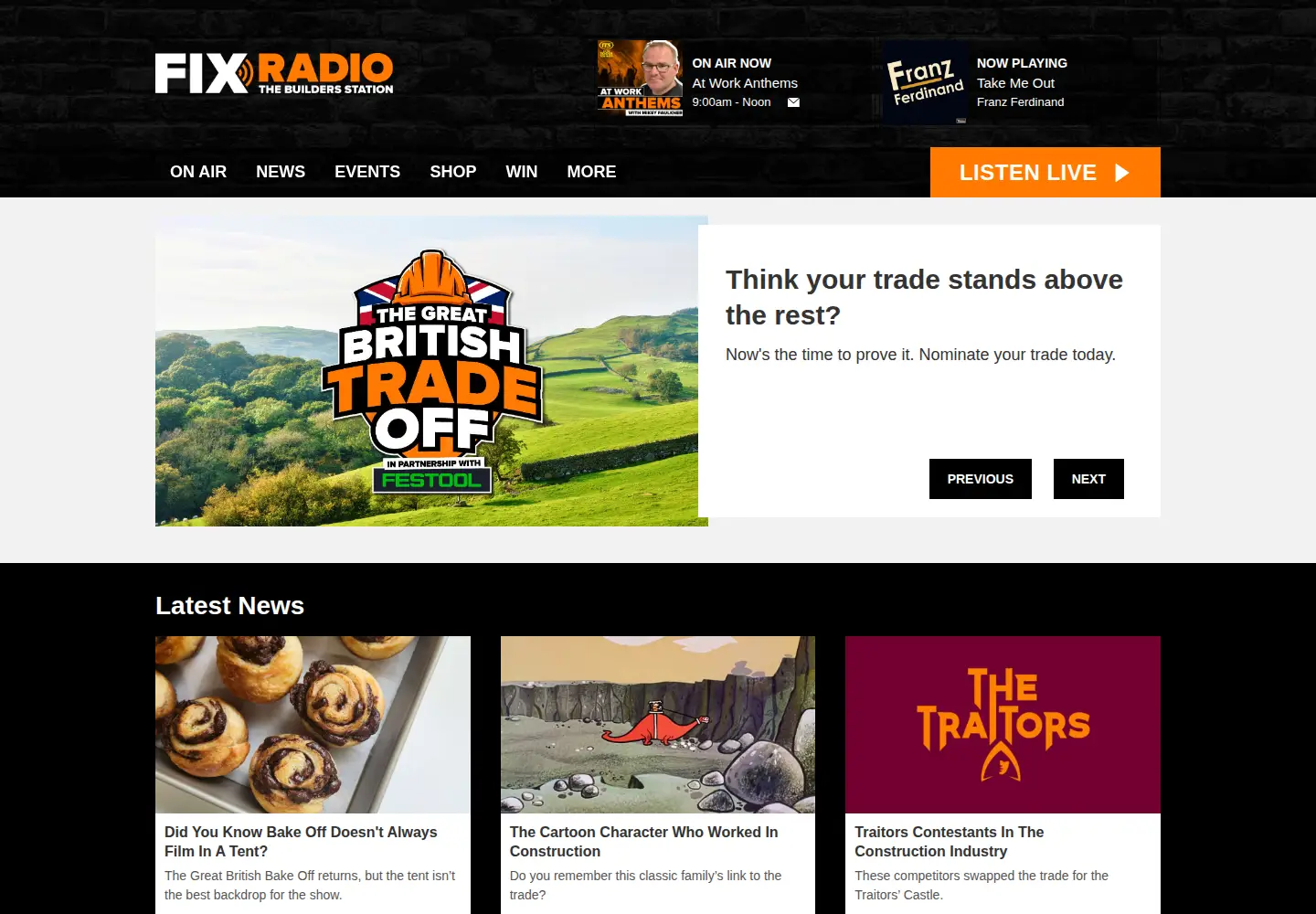 Captured homepage of fixradio.co.uk in the current scan