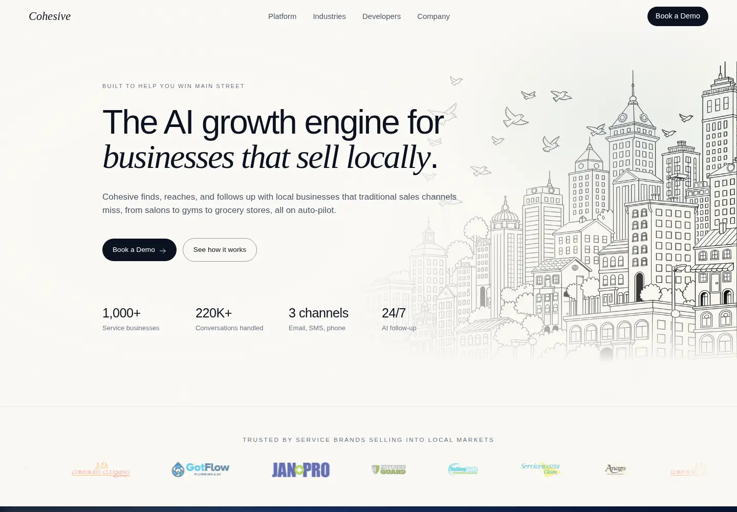 Captured homepage of getcohesiveai.com in the current scan
