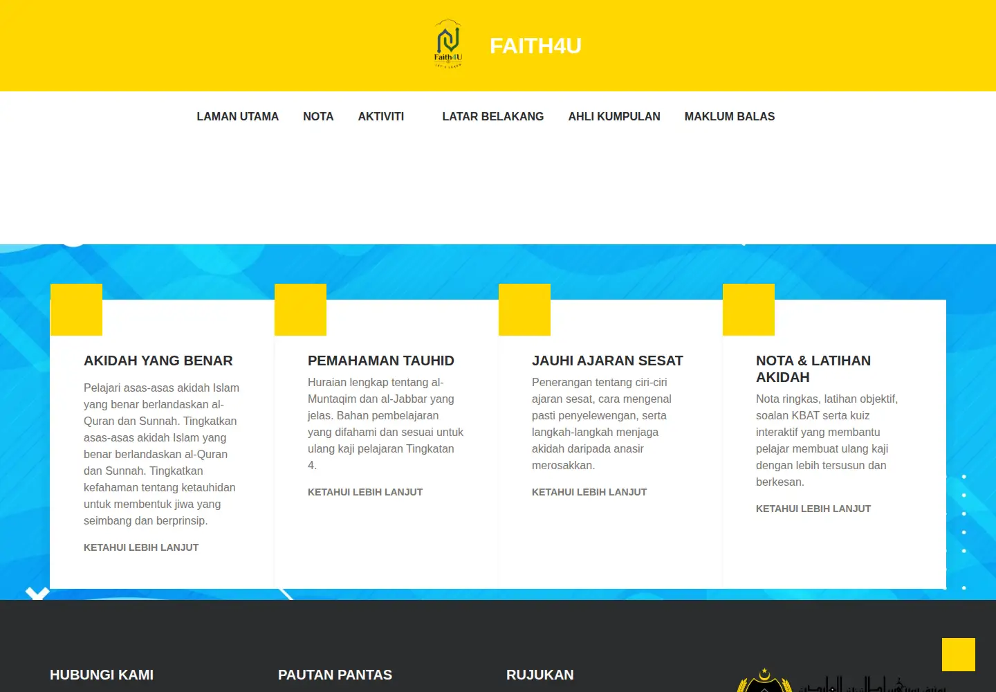 Captured homepage of faith4u.org in the current scan
