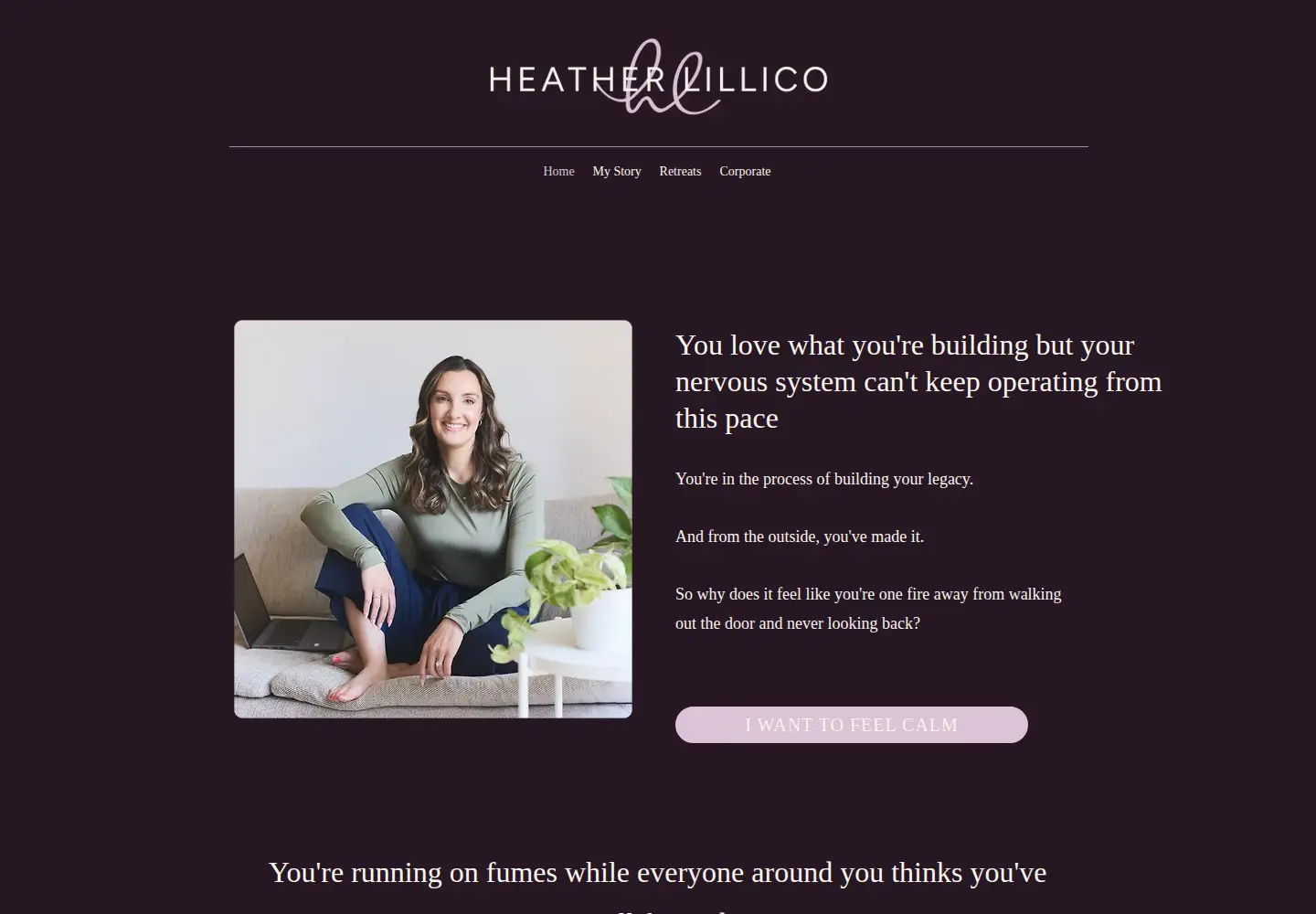 Captured homepage of heatherlillico.com in the current scan