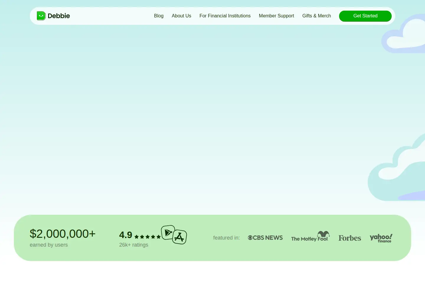 Screenshot of joindebbie.com