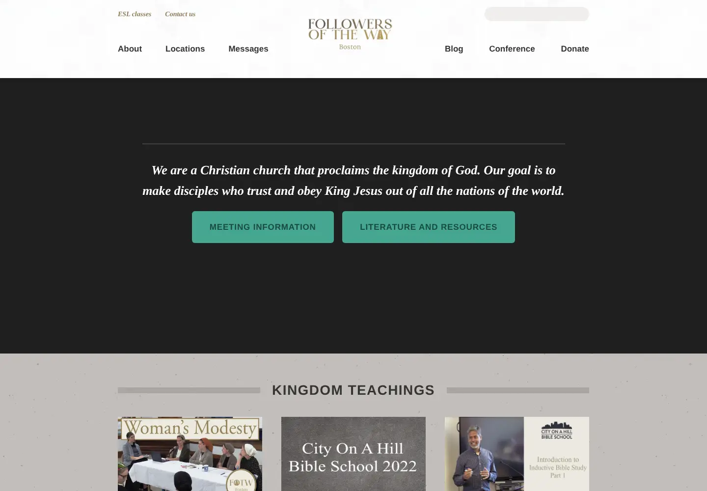 Captured homepage of followers-of-the-way.org in the current scan
