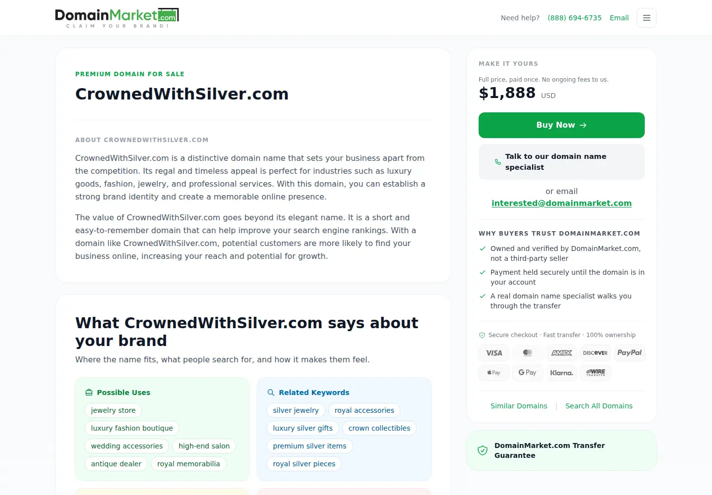 Captured homepage of crownedwithsilver.com in the current scan