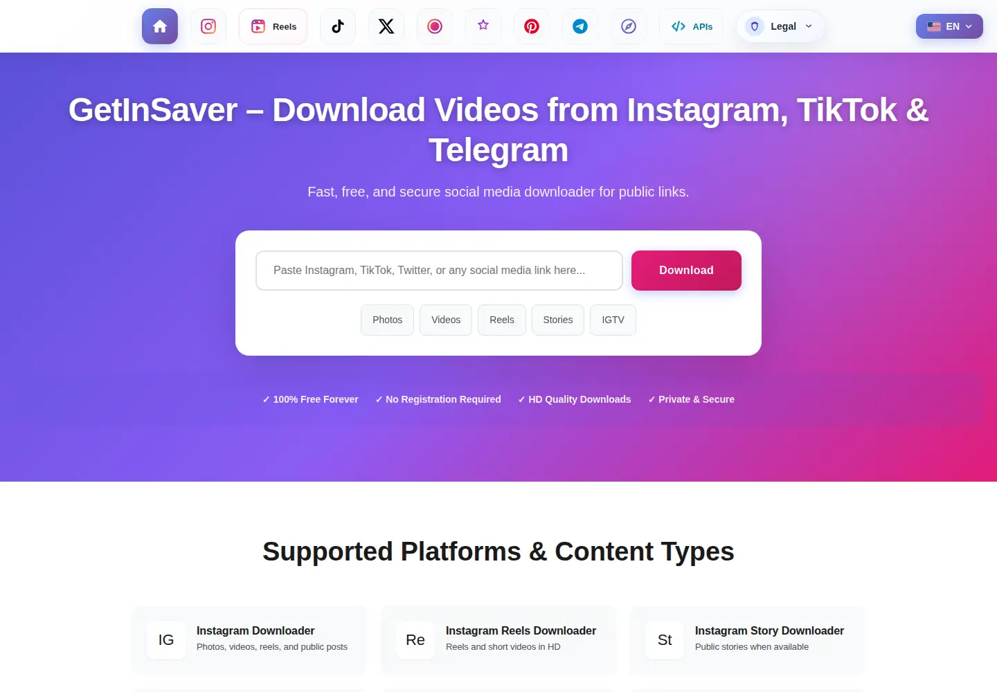 Screenshot of getinsaver.com