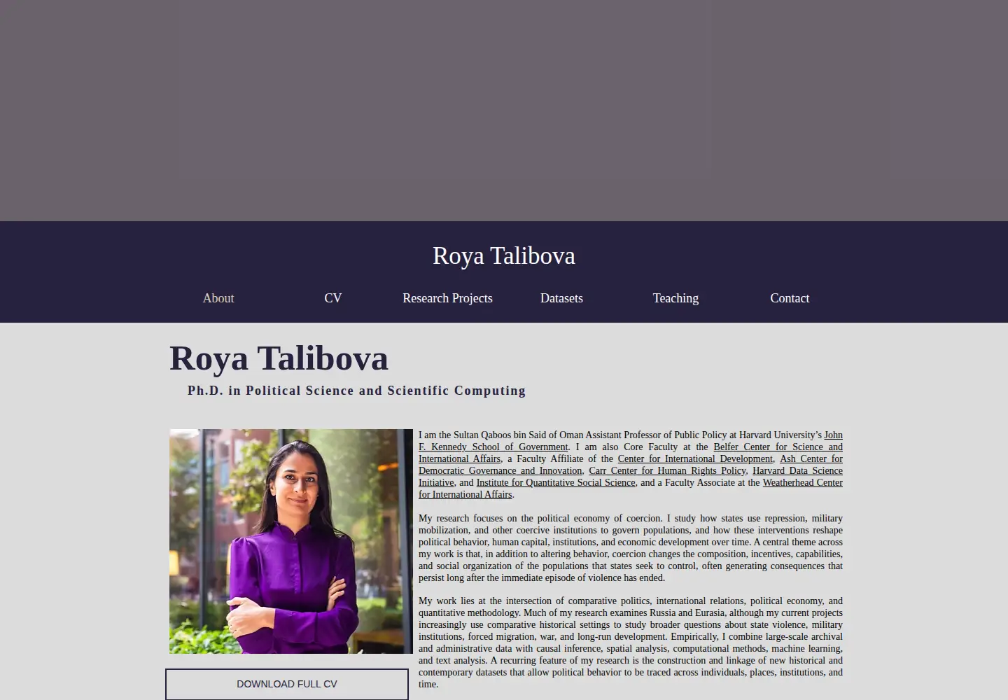 Captured homepage of royatalibova.com in the current scan
