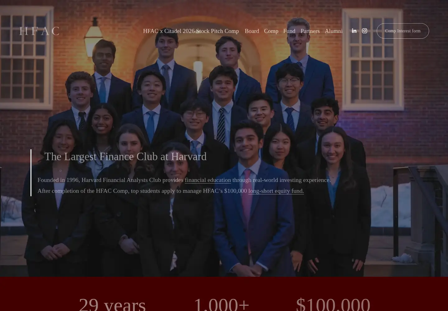 Screenshot of harvardfac.org