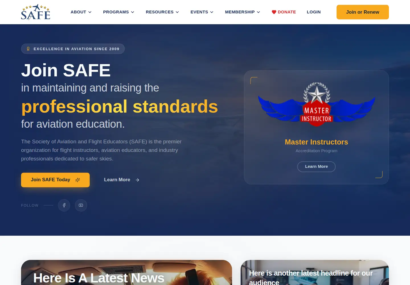 Screenshot of safepilots.org