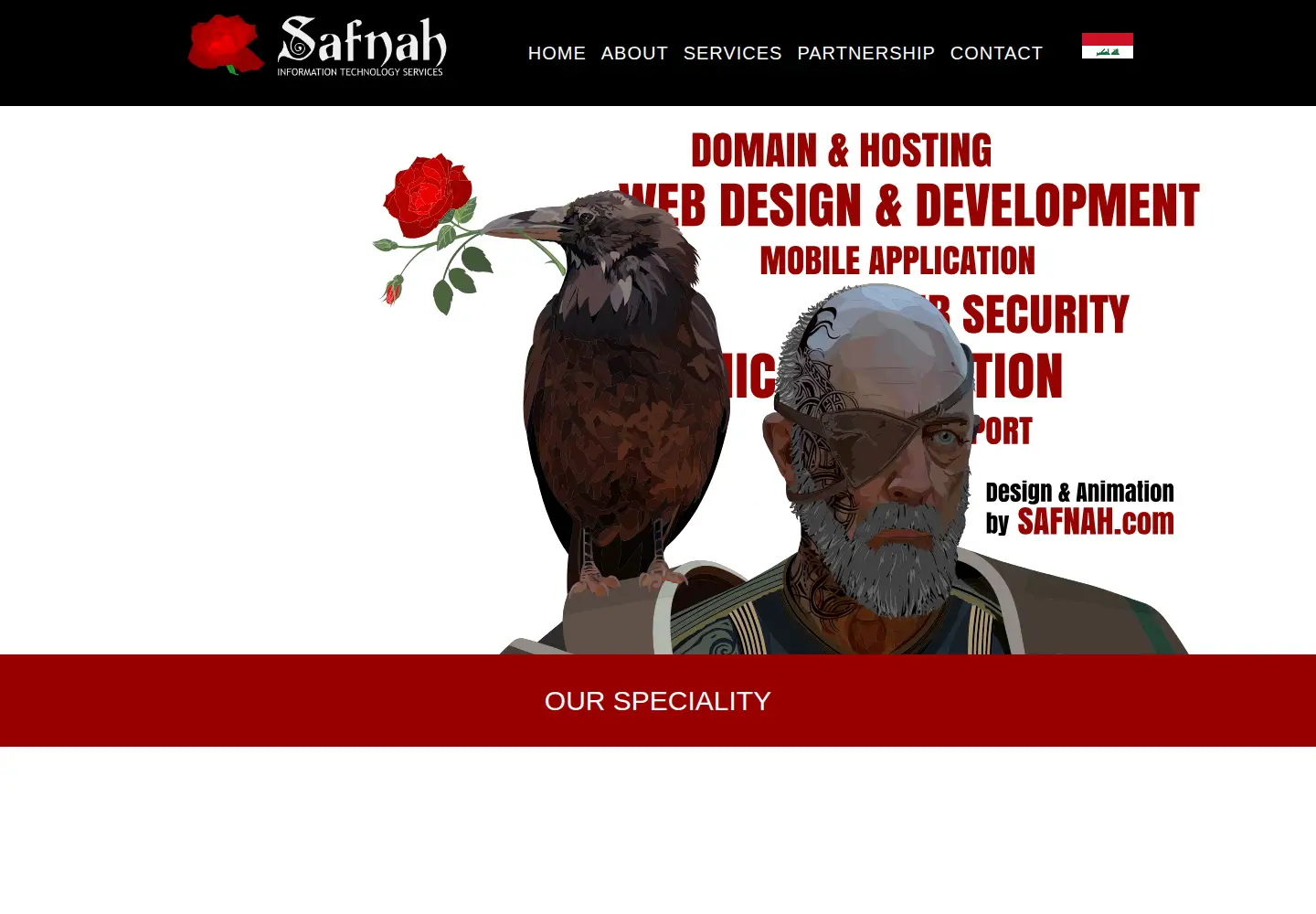 Captured homepage of safnah.com in the current scan