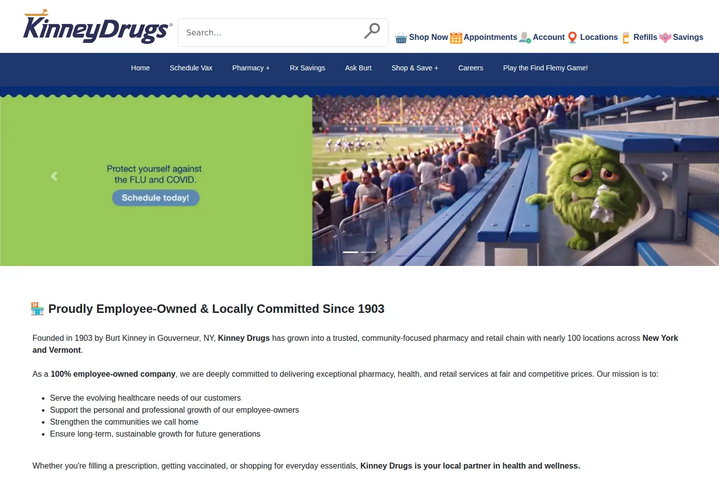 Screenshot of kinneydrugs.com